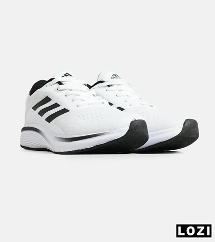 کفش کتانی مردانه و زنانه سفید مشکی ADIDAS BONCE مدل 7781