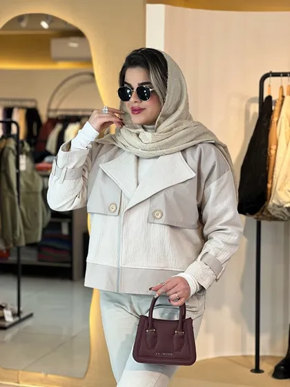 بارانی کوتاه کتان دوخت استخوانی 010204