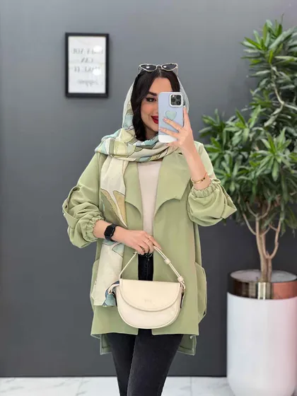 مانتو آستین کش جیب پیله