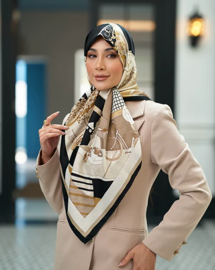 روسری ابریشم ژاکارد قواره 120 30205