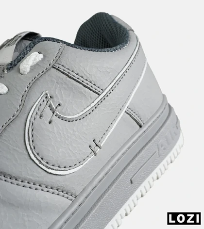 کفش کتانی بزرگ پا طوسی سفید NIKE AIR FORCE مدل 7651