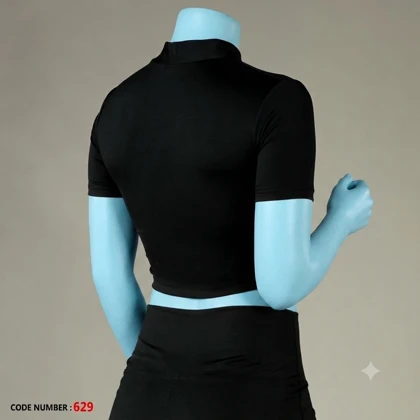 کراپ ورزشی زنانه جلو زیپ‌دار کد629