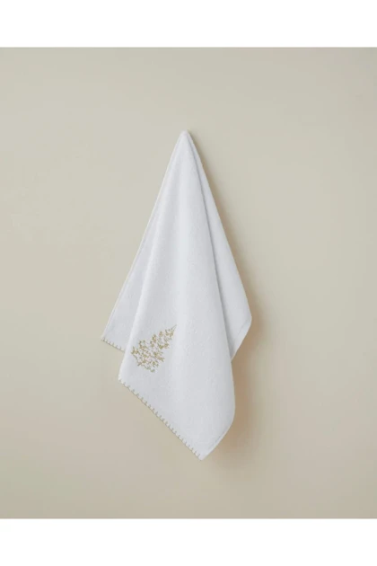 حوله صورت English Home مدل Golden Pine نخی گلدوزدار - سفید