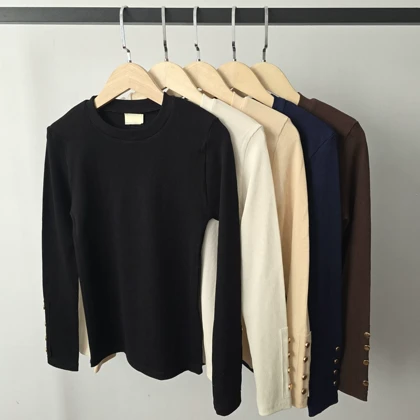 بلیز یقه گرد آستین دکمه طرح zara