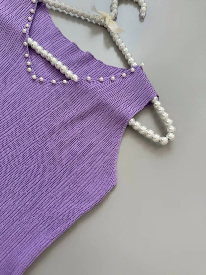 تاپ بافت یقه مروارید کد 3981