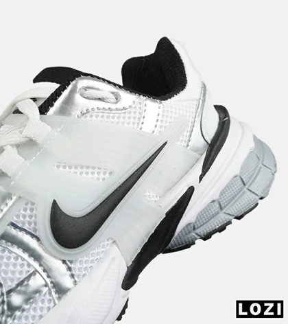 کفش کتانی مردانه و زنانه سفید مشکی نقره ای Nike Cushlon V2K مدل 8824