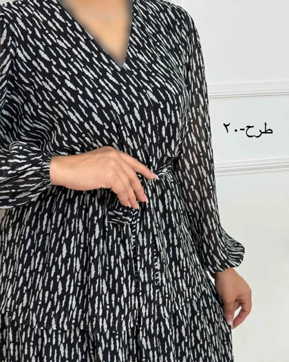 پیراهن الارا کد 094 ( حریر طرحدار طبقه‌ای )