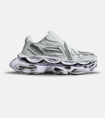 کفش کتانی مردانه و زنانه سفید طوسی Balenciaga