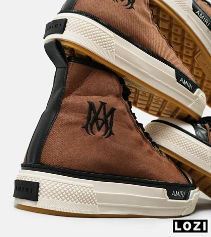 کفش اسنیکرزساق‌دار قهوه ای Amiri Simple مدل 5009