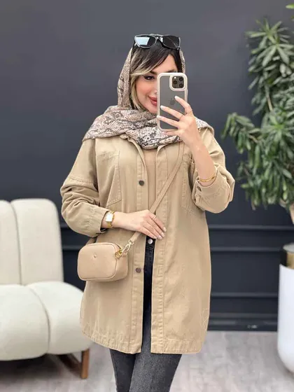 مانتو کتان دو جیب بالا تانیا