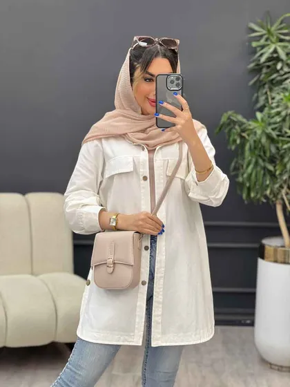 مانتو جیب نما بغل سه دکمه