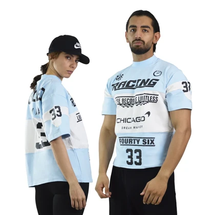 تیشرت اسپرت ریسینگ شیکاگو مدل ZRA-4D0558 آبی روشن