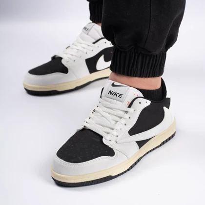 کفش کتانی اسپرت مردانه رنگ مشکی سفید مدل نایک NIKE Jordan 1 low
