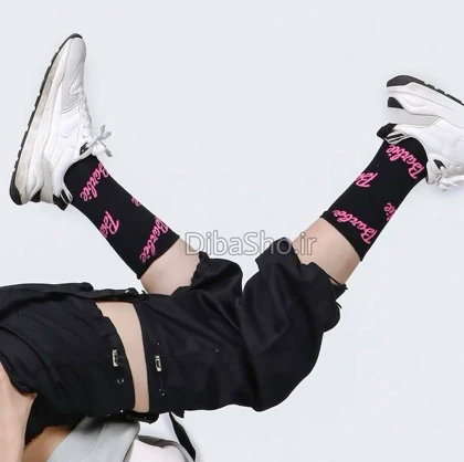 جوراب زنانه ساق‌دار نخ پنبه باربی