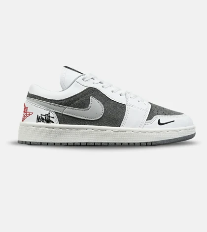 کفش کتانی مردانه و زنانه طوسی سفید NIKE jordan 1 مدل 8794