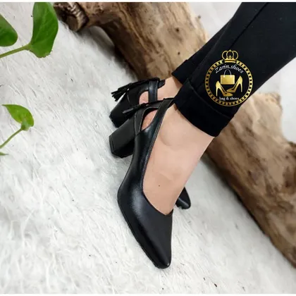 کفش مجلسی زنانه پشت منگوله پاشنه‌بلند A 26