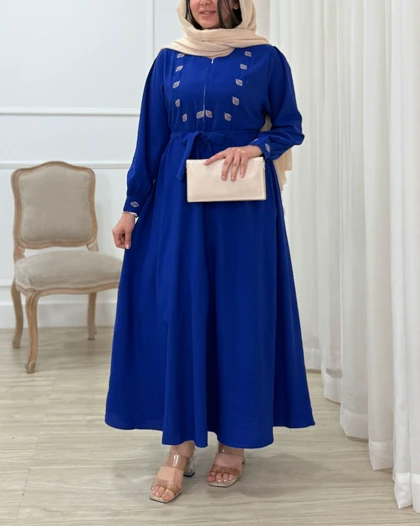 پیراهن مانتویی زنانه برگ ( بالا زیپ‌دار ) کد محصول - (پیراهن زنانه پیراهن ساحلی )