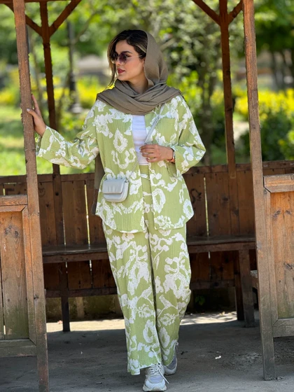 ست مانتو شلوار طرح دار