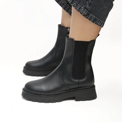 بوت و نیم بوت زنانه و دخترانه مدل بغل کش بغل زیپ رنگ مشکی کد M776