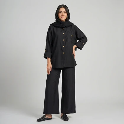 ست مانتو و شلوار زنانه جیب‌دار بابوس درسا کد 35