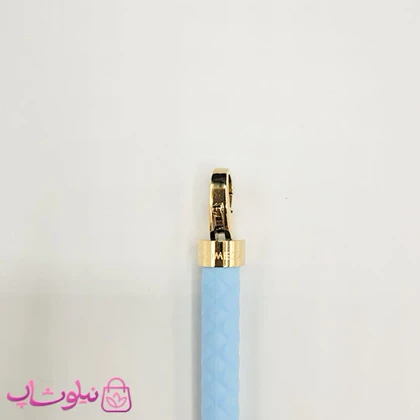 دستبند امگا رابر آبی روشن با قفل طلایی سایز لارج کیفیت مستر کد 1100