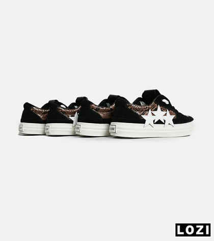 کفش اسنیکرزمشکی نارنجی سفید Amiri Stars v2 مدل 7069