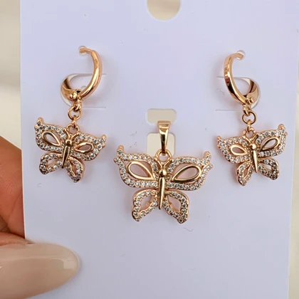 نیم ست پروانه برجسته ژوپینگ بدون زنجیر