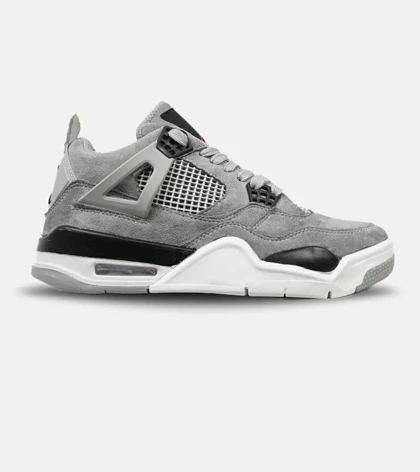 کفش کتانی ساق‌دار مردانه طوسی سفید Nike air jordan 4