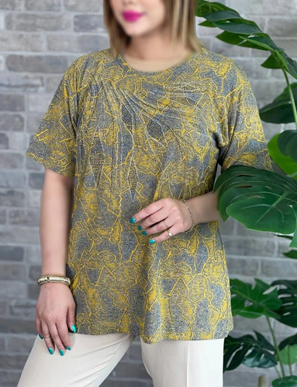 تیشرت نگین‌دار روژان کد : 2124