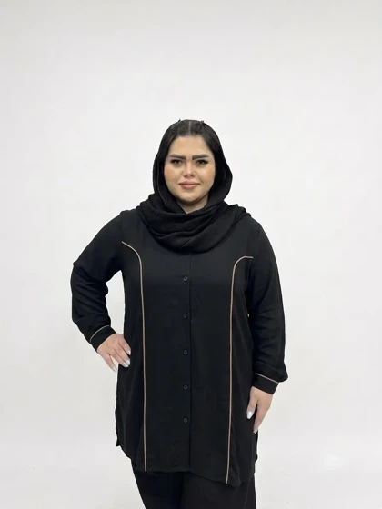مانتو سایز بزرگ زنانه مدل طرح عصایی (در 6 رنگ متنوع)