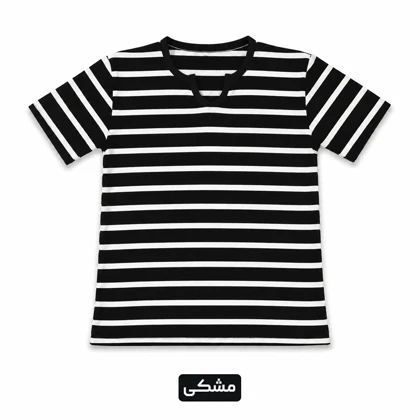 تیشرت زنانه کبریتی طرح راه راه یقه دلبری کد 295500
