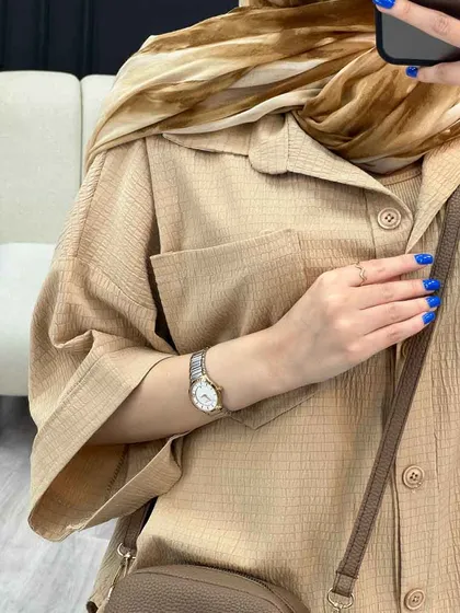 شومیز دو جیب پایین هلال