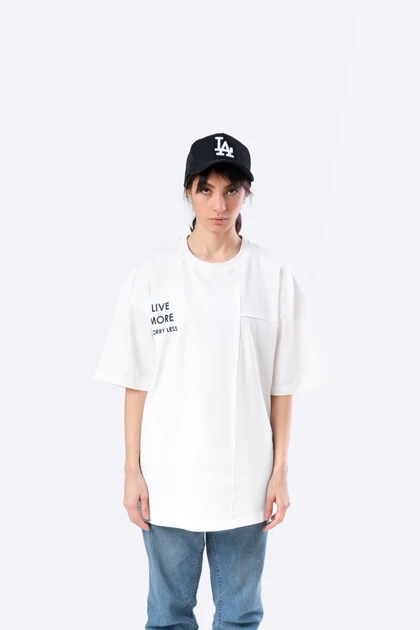 زیگ تیشرت آستین کوتاه white live more tshirt-9843