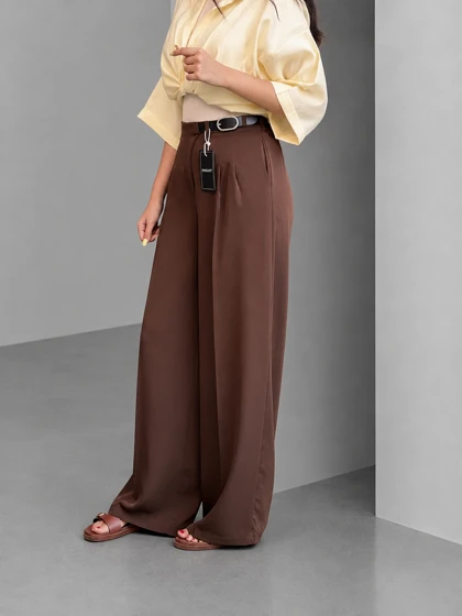 شلوار بگ پارچه ای کمربندی