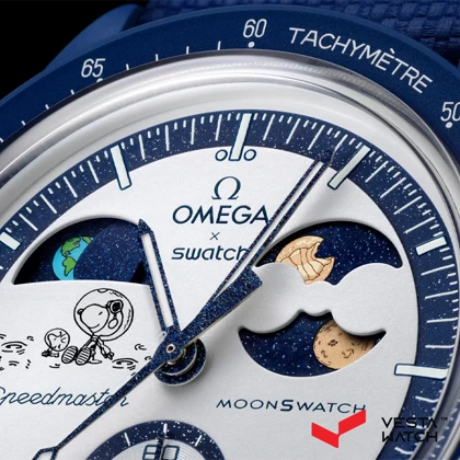 ساعت مچی امگا سواچ مدل MISSION TO EARTHPHASE - MOONSHINE GOLD SO33N704L