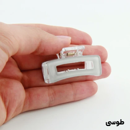 کلیپس دخترانه مدل مستطیل خطی طرح شیشه ای