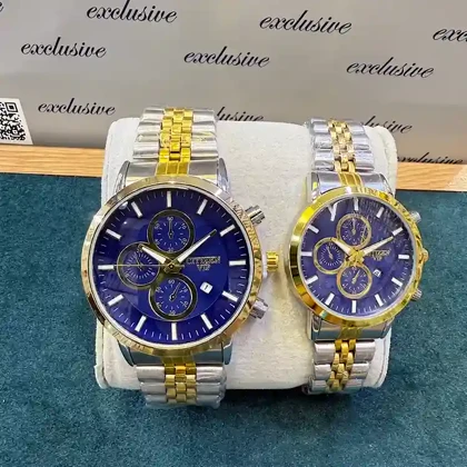 ساعت سیتیزن VIP ست زنانه و مردانه مدل C-3475 دو رنگ صفحه سورمه ای