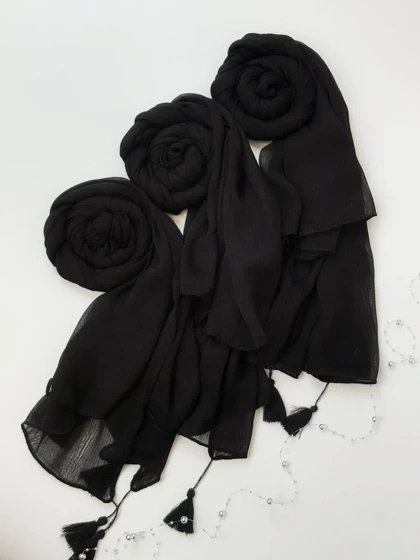 3107-شال مشکی حورا