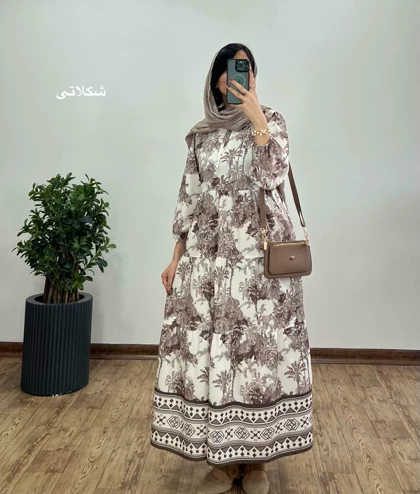پیراهن بلند طرحدار نخل 1