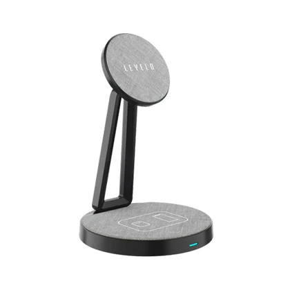 شارژر وایرلس 2 کاره لولو مدل LEVELO DUALFLOW LVLDF21WCBK