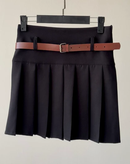 دامن پلیسه کمردار کد 400010