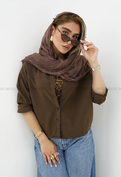 شومیز پشت بلند لینن کد1006039