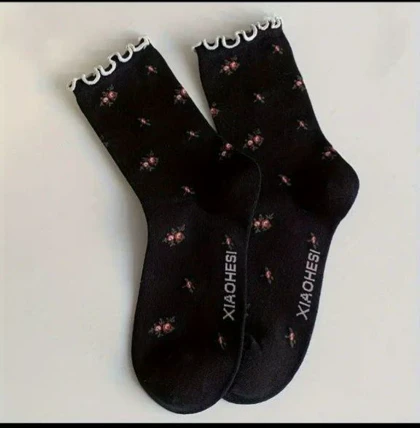 جوراب ساق‌دار گل‌گلی کد n-1425