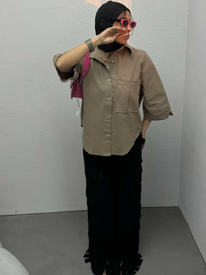 شومیز آستین دکمه