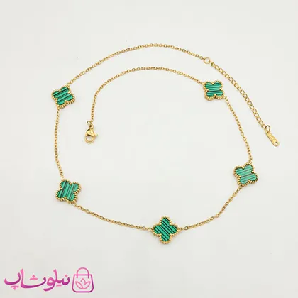 گردنبند زنانه مدل ونکلیف سبز
