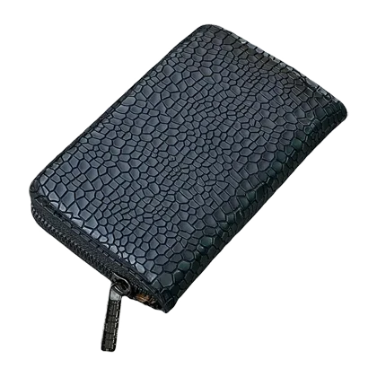 کیف جا کارتی زنانه و دخترانه تک زیپ کوچک سنگی مشکی مدل MSN92-39