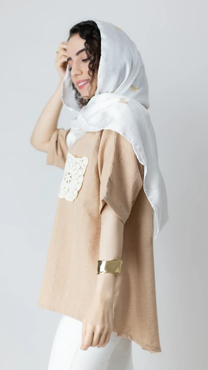 شومیز جیب مکرومه