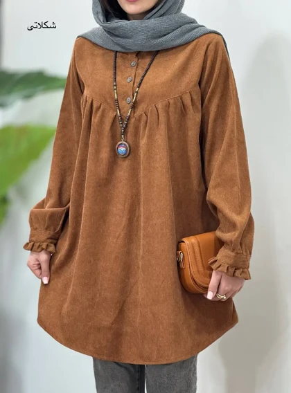 مانتو پاییزه یقه چین آیسو مانلی 2