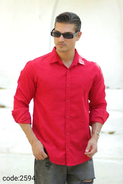پیراهن مخمل کبریتی 2594