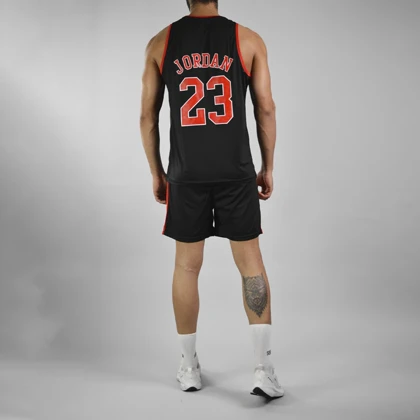 ست رکابی و شلوارک ورزشی شیکاگو بولز مدل PY-BULLS 23 مشکی